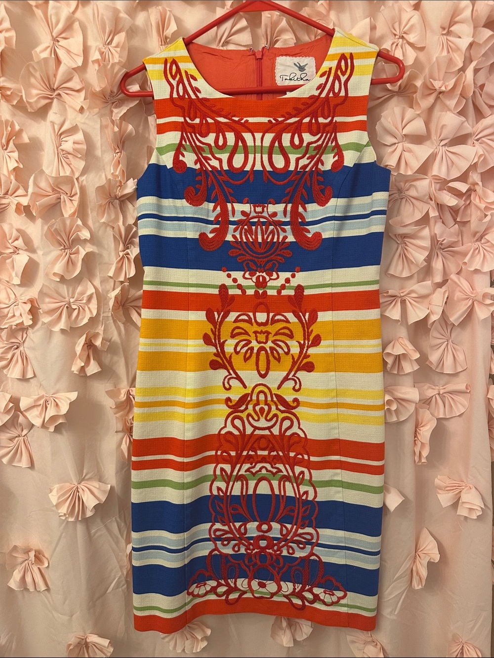 Anthropology Tabitha Red Embroidered Dress